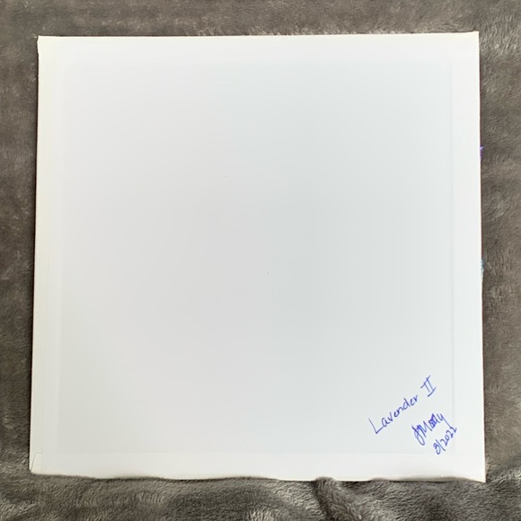 “Lavender II” Iridescent Metallic lavender, blue and green on an 8”x8” canvas - Picture 5 of 7